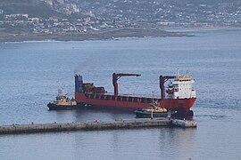 The Lady R leaving Naval Base Simon's Town.