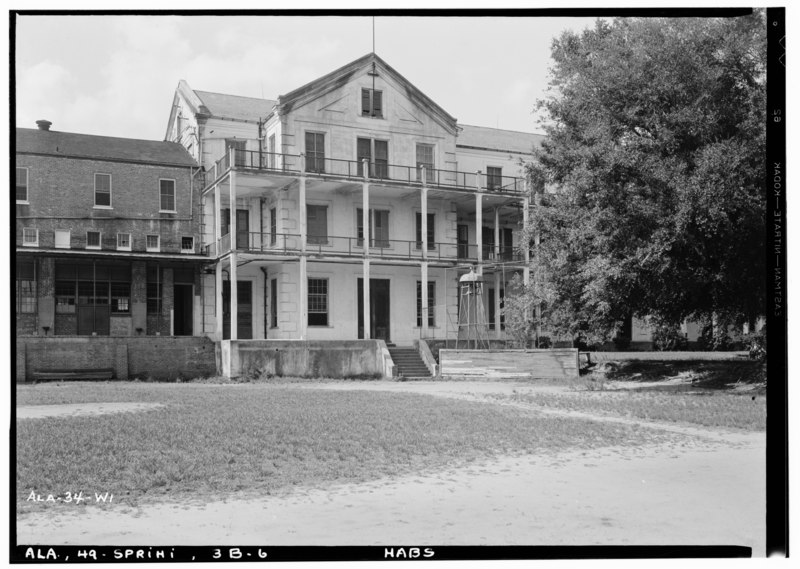 File:SOUTH ELEVATION OF W END WING (REAR) - Spring Hill College, Main Building, Old Shell Road, Spring Hill, Mobile County, AL HABS ALA,49-SPRIHI,3B-6.tif