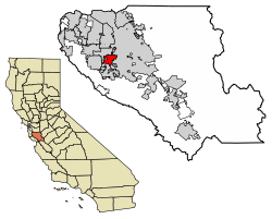 Santa Clara County California Incorporated and Unincorporated areas Campbell Highlighted 0610345.svg