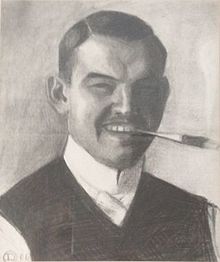 A self-portrait by Oskar Döll.  Made in 1906.