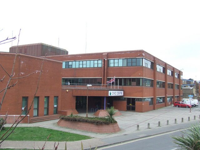 Council's former headquarters at Shoreham Civic Centre, closed 2015 and since demolished.