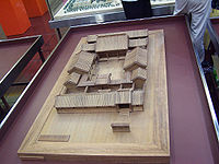 Model of a Chinese Siheyuan in Beijing, which shows off the symmetry, enclosed heavy platform and a large roof that floats over this base, with the vertical walls not as well emphasized. Siheyuan model.jpg