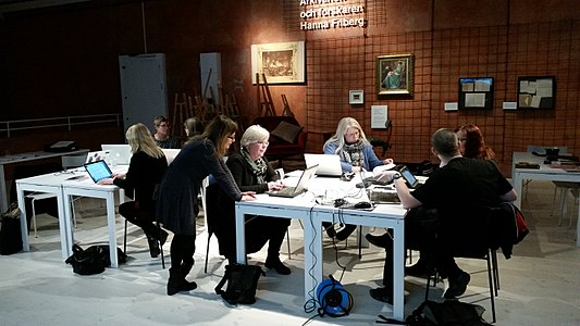 Edit-a-thon on Jönköping county’s museum, focusing on local women in the area. The museum initiated a series of edit-a-thons during the spring, where we helped them kick off.