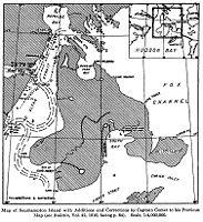 Kaptajn kaptajn George Comers kort over Southampton i 1913.