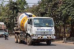 SsangYong cement mixer truck in Battambang.jpg