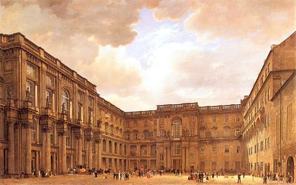 The Baroque Schlüterhof, interior courtyard of the palace (painting by Gaertner, 1830)