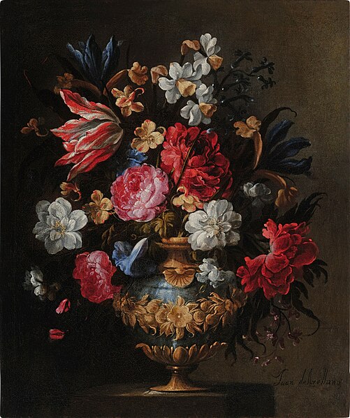 File:Still Life of Floral Bouquet in a Lapis and Bronze Vase.jpg
