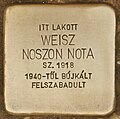 Stolperstein für Weisz Noszon Nota - Noszon Nota Weisz (Sátoraljaújhely).jpg