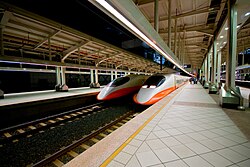 THSR 700T trains at Zouying Station 20080510.jpg