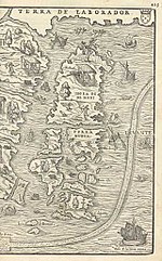 The "Isola de Demoni", in the 1556 printed map of Giacomo Gastaldi TerreNeuve16e.jpg