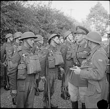 The King inspects men of the Suffolk Regiment during a tour of Western Command, 23 October 1941. The British Army in the United Kingdom 1939-45 H14937.jpg