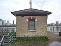 The nineteenth-century tide gauge house at Greenland Dock, Surrey Quays. [446]