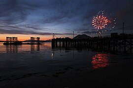 Fireworks on August 15th at the Tofino pier