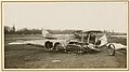 (Two damaged German aircraft fuselages)