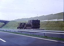 U.S. military convoys were still a regular sight in West Germany in the 1970s and 1980s. U.S. military vehicle, West Germany 1978.JPG