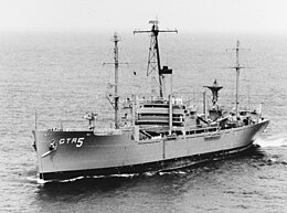 USS Liberty (AGTR-5) underway in Chesapeake Bay on 29 July 1967 (K-39927).jpg