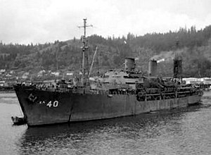 USS Scania (AKA-40) at Portland, Oregon (USA), 4 November 1945.jpg