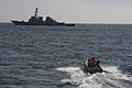 134: US Navy 100929-N-2855B-067 A rigid-hull inflatable boat peeds toward SS Stout (DDG 55) during maritime interdiction operations training.jpg