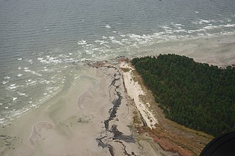 Kuunsi strand vanuit het vliegtuig