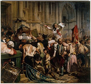 <i>The Victors of the Bastille in Front of the Hôtel de Ville</i> Painting by Paul Delaroche