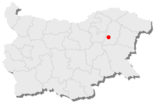 Mapa da Bulgária, posição de Veliky Preslav destacada