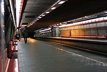 Tracks and platforms at the Vendome metro station.