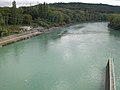 View on the Rhone river from the Dam of Verbois