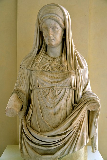 The Virgo Vestalis Maxima, the highest-ranking of the Vestal Virgins