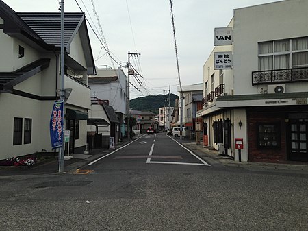 View in front of Itano Station at dusk.JPG