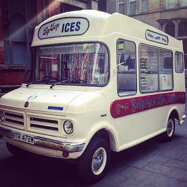 File:Vintage... Ice cream van currently parked outside @mcrmuseum (20259714043).jpg