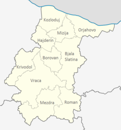 Obština Mizija na mapě