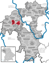 Lage der Gemeinde Waldbüttelbrunn im Landkreis Würzburg