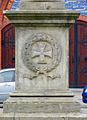 Southern inscription on the prussian war memorial to the fallen of the wars of 1864 and 1871 before the Christophorus-Church