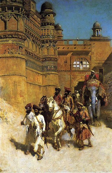 The Maharaja of Gwalior before his palace by Edwin Lord Weeks.