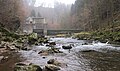 Čeština: Jez na řece Jizeře, odtud voda putuje tunelem do elektrárny Spálov, okres Semily - ČR English: Weir, river Jizera (in Semily District - Czech Republic)