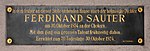 Ferdinand Sauter - Gedenktafel