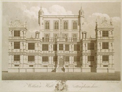 Wollaton Hall (Engraving by M A Rooker after a drawing by Sandby)