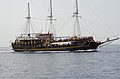 Wooden sailboat on blue sea. (49564139196).jpg