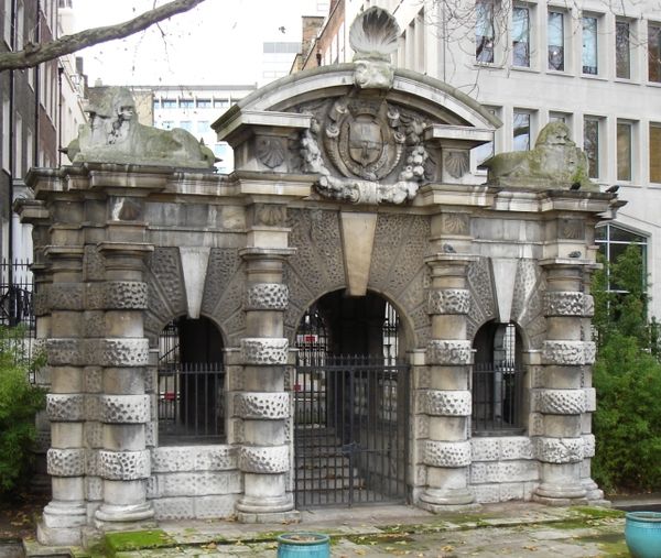 The Italianate entry to York House, built around 1626 in Strand, the year of Bacon's death