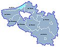 Powiat koszaliński - podział na gminy; Koszalin County - administrative divisions; Landkreis Köslin/Koszalin - Städte und Gemeinden.