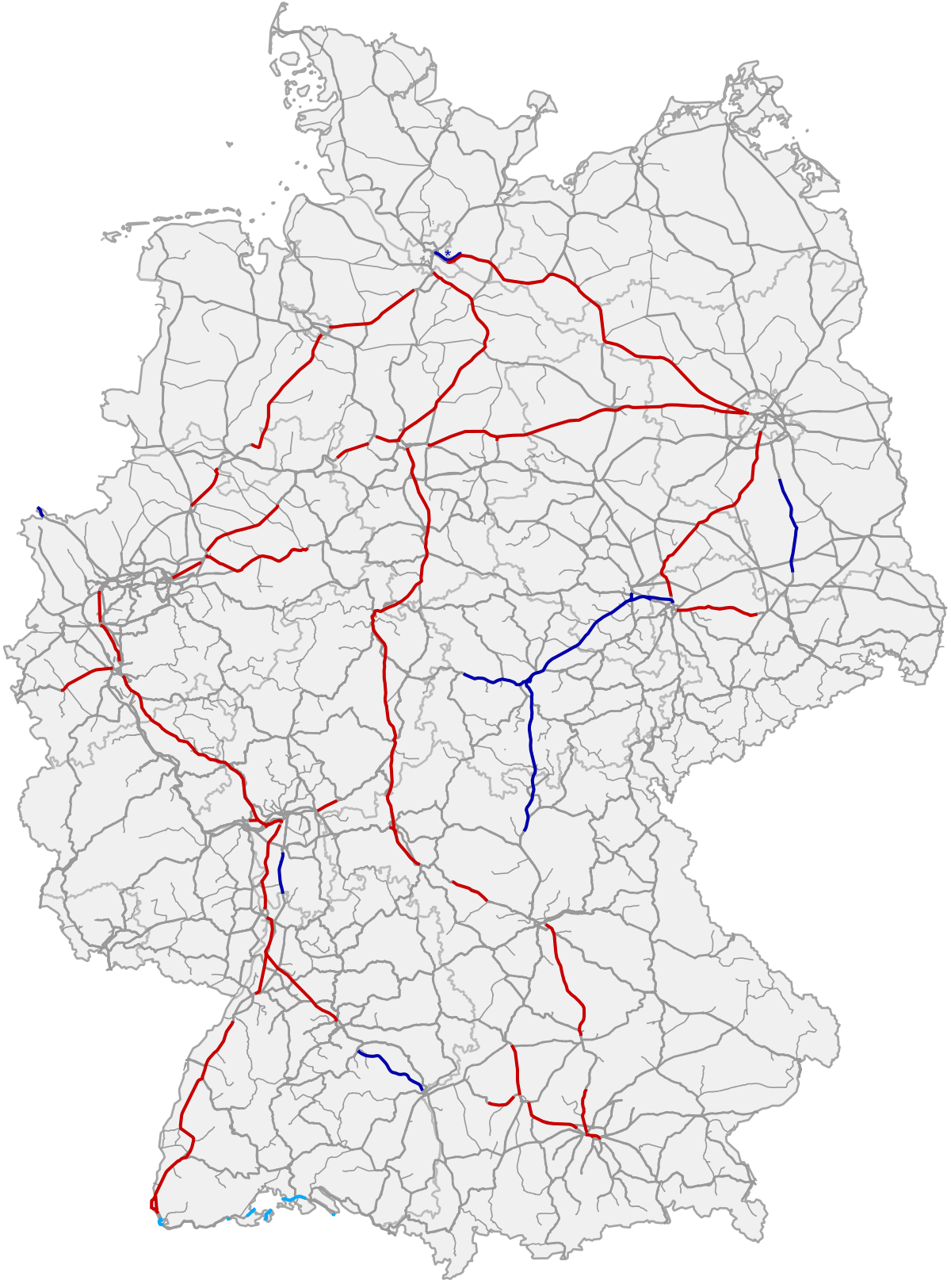 Deutschland karte linien Streckennetz /