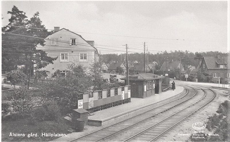 File:Ålstens gård, spårvagnshållplats, ca 1930.jpg