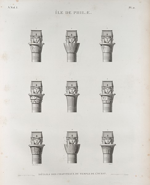 Pl.21 - Détails des chapiteaux du temple de l'ouest