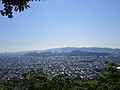 賤機山から東側遠望（谷津山、東静岡駅高層ビル群、日本平）