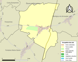 Kolorowa mapa przedstawiająca użytkowanie gruntów.