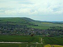 Taken April 2024 looking westwards over Litlington, East Sussex.