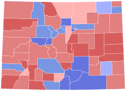 1986 Senat Amerika Serikat dalam pemilu di Colorado hasil peta oleh county.svg