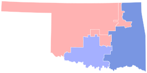 2002 Oklahoma gubernatorial election by Congressional District.svg