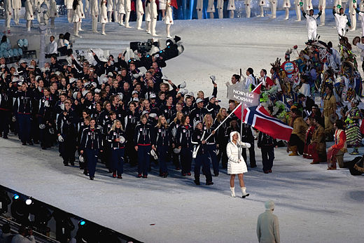 Noorse ploeg bij de opening van de Olympische Winterspelen 2010