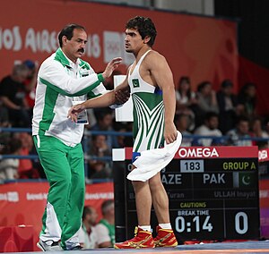 2018-10-14 Wrestling Boys' freestyle 65 kg at the 2018 Summer Youth Olympics – Group A – AZE-PAK (Martin Rulsch) 20.jpg